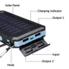 20000mah Portable Solar Power Bank Charging Mobiltelefonladdare med dubbla USB -laddningsportar LED Light Carabiner Casses