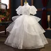 NUEVA flor de llegada para bodas perlas largas cuentas de la primera comunión de la Sagrada Comunión de encaje vestidos de vestidos de pelota con vestidos de concurso 403
