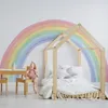 FUNLIFE Aquarel regenboogwand muurschildering muurstickers zelfklevende behang kinderkamer slaapkamer woonkamer waterdichte kinderen huis