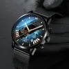 Horloges 2022 Ultra Dunne Minimalistische Blauwe Wijzerplaat Horloge Mannen Stalen Gaas Horloges Man Business Casual Lichtgevende Quartz Pols2314