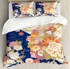 Sängkläder set japanska uppsättningar för sovrummet säng hem flicka i traditionell klänning och kulturella mönster duvet täcker täcke kuddebäddning