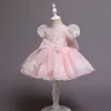 女の子のドレス 2022 かわいい洗礼 1 歳の誕生日ドレス女の赤ちゃん服子供 Clohtes プリンセスレースのウェディングパーティー半袖