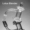 Lotus Blender Quartz Banger Kit med kolhydratmössa Rökning 10mm 14mm Manlig cyklonspinning Etch Terp Slurper Nails 90 grader för dab rigg glasvatten bong yareone grossist