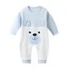 Babykläder född baby romper spädbarn baby pojkar flickor lång ärm tecknad björn rompers jumpsuit kläder overall för barn 220525