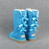 2022 WGG Winter Snow Boots 7308 Cowhide Warm Men's and Women's Large Size Boots With Three Bow Ties Size EU35-45