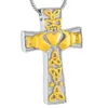 World IJD8025 Friedenskreuz-Halskette mit Anhänger aus Edelstahl für Feuerbestattung, Herz-Gedenk-Halskette für Asche, Andenken, Urne, Halskette2643