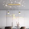 Luzes de teto lustres LED modernos para sala de jantar restaurante de cozinha projeção de borboleta pingente iluminação em casa