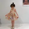 High Quality Children's Clothing Fashion Sleeveless Print Girls Dress Love Princess Dresses 2022 Summer New Women Child Casual Cartoon Dress