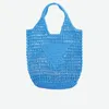 2022 Summer Nya ihåliga vävda väskor Märke Cotton Rope Net Pocket Holiday Beach Women's Large Bag kausal totes