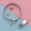 Bracelets de charme Fnixtar 5pcs Bracelet de conception de ceinture de maille réglable en acier inoxydable avec étiquette incurvée vierge bracelet de montre laserCharm CharmCharm Int
