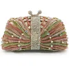 Purse Rhinton Clutch Ladi Evening Party Bag for Women Luxury Handbags Magenta Color Wedding Purs