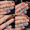 Bracelet boucles d'oreilles collier topaze bleue naturelle bague pendentif pierres précieuses ensemble de bijoux S925 Sier mode goutte d'eau femmes fête cadeau livraison 20