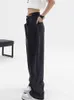 2022 Vrouwen Lang rechte Harajuku Y2K Tij Black Jeans broek Baggy denim broek Streetwear Pocket Design Hoge taille brede pijpbeurt L220726