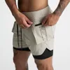 Men's Shorts Pantalones Cortos Deportivos De Dos Piezas Para Correr Doble Capa Tejido Falso Transpirable Al Aire Libre FitMen's