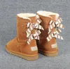 2022 Fashionabla Short 3280 Women Snow Boots 2 Zebra Stripes Bow Keep Warm Boot Fårskinn Plush Boots W Dustbag Card Top Quality