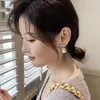 Ohrstecker Korea Design Modeschmuck Kupfer eingelegter Zirkon Perlenanhänger Elegante Frauen Ungewöhnliche Hochzeitsfeier AccessoiresStud Odet22 Mil