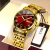 Qingxiya top top lusso oro oro rosso orologio uomo in acciaio inossidabile orologio impermeabile week calendar watch watch uomini 220525