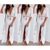 Dames badmode dames kanten stiksel lange zonnebrandcrème sjaal Cardigan chiffon bikini strand shirt maxi dresswomen's