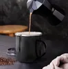 Tazza da 350 ml con smalto per latte personalizzato da caffè creativo con bordo in argento, bevande da viaggio per la casa, tazze da tè, regali 220706