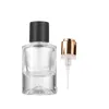 Glass Bottle Perfume Spray 30ml Empty Round Crimpless Pump Cosmetic Packaging Container Clear Thick Bottom Refillable Vials Matte Black Lid