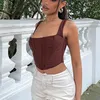 Tanks Femmes Camis Haute Qualité Corset Top Y2K Femmes 2022 Arrivées Doublé Maison De CB Bone Sexy Tank Femme Crop Pour Party ClubWomen's