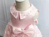 Robes de fille Rose Tulle Bébé Fille Robe Appliques Perle Robe De Baptême Pour Baptême Né 1 er Anniversaire Princesse Infantile Fête De Mariage