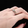 Förslag Kärlek Ring 925 Sterling Silver för kvinnor 5A CUBIC ZIRCONIA Vit diamantbröllopringar Lyxig smycken Brud Engagemang Löfte Ringar Storlek 5-10 med låda