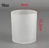 MOQ 20PCS 7oz/11oz/15oz Sublimation Frosted Clear Glass Candle Holder with Bamboo lid Blank Water Bottle DIY Heat Transfer Candle jar