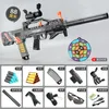 M416 QBZ Electric Manual 2 lägen Rifle Sniper Soft Bullet Toy Gun Automatic Blaster Footing Toy Launcher for Boys Adults CS Fighting