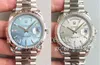 Watches For Men Watch Light Blue Diamond Dial Silver Mens Automatic Cal.3255 EW Smooth Bezel Day Date 218238 President Eta Wristwatches