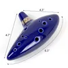 12 Holes Ocarina Ceramic Alto C with Song Book Display Stand Party Favor