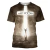 Herr t-shirts kristna katolska Jesus 3D-tryck för män t-shirt sommar påskdag o-hals kort ärm avslappnad stil män kläder stora siz