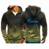 Men's Jackets Men's Russia Gazprom Printing Fashion Spring Autumn Gradient Classic Hoodies High Quality Leisure Zipper Jacket CoatMen's