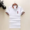 T-shirts pour hommes polos Chemises décontractées à manches courtes Imprimer grande taille Hommes Classique Business Bouton Revers Coupe Slim Chemise de haute qualité Chemise de couleur unie pour hommes Élégant # 35