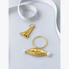 Dangle żyrandol przesadzony nos La Kolczyki dla kobiet Boucle Oreille Femme Gold Color Enings Modna biżuteria 2022 Party E27618874