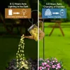 Solvattenfall varma vita laglampor trädgårdsdekorationer utomhusvattning burk med kaskadljus hängande vattentät trädgårdsdekor för utsidan lämplig