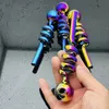 Pipe en verre brûleur à mazout bong narguilé galvanoplastie tuyau de pot de fumée en verre multi spirale coloré