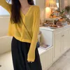 Women's Knits & Tees Summer Knitted Cardigan Loose And Thin V-neck Women's Short Air-conditioned Shirt With A Shawl Sunscreen CoatWomen'