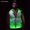 Men's Hoodies Men's & Sweatshirts Lumisonata LED Light Pullover Custom Cool Men Dance Hoodie With Zip Top Man Club Fiber Optic
