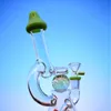 Narghilè Perc Ciambella a fessura da 7 pollici 14mm Femmina Jiont Bong in vetro Soffione doccia Perc Tubi per acqua Spessore 4mm Bagliore nel buio Ball Oil Dab Rigs Con ciotola