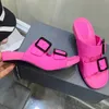 Piattaforma di design estivo femminile Slide sandalo con tacco a spillo alto 2022 in pelle di moda in pelle di punta di piedi per piedi larghi per piedi larghi