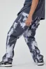 Herren Jeans Baggy Streetwear Oversize Lose Gerade Bein Breite Hose Männer Tie Dye Cloud Motorrad Hip Hop Hosen Denim CottonMen's