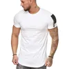 Krótki rękaw Zipper Ramię Streetwear Hip Hop Summer T-shirt Mężczyzna Casual Topy Plus Size 220402
