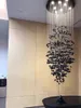 Modern Lüks DIY Cam Büyük Kristal Taş Avizesi LED Kolye Lamba Villa Hanglamp Proje Tavan Ev Dekor Aydınlatma AC110-240V