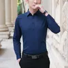 Men's Dress Shirts Size M-8XL Men Long Sleeve Turn Down Collar Solid Color Business Work Shirt Slim Fit Anti-wrinkle ClotheMen's