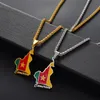 Pendant Necklaces Anniyo Cameroon Map Flag Men Women Stainless Steel Jewelry Cameroun Country Maps Cameroonians Gifts #149721 Elle22