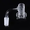 Partihandel Röktillbehör Tryckt vulkan Seamless Helt svetsglas Rör Blender Spin 10mm 14mm Man Joint Beveled Edge 90 Degree Quartz Banger Nails FWQB11