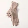 Five Fingers Gloves Winter Ms Warm Wool Age Season Driving Cycling Cashmere Touch Women Rekawiczki Zimowe Damskie Accessories