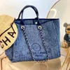 Fashion Luxury Womens Handbags Beach Sacs ch Brand Canvas Broidered Label Women Sofing Sac High Quality Big Handbag Desig307Q