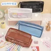 Multifunctional Clear Pencil Case Organizer Stationery Storage Bag for Office Supplies Cosmetics